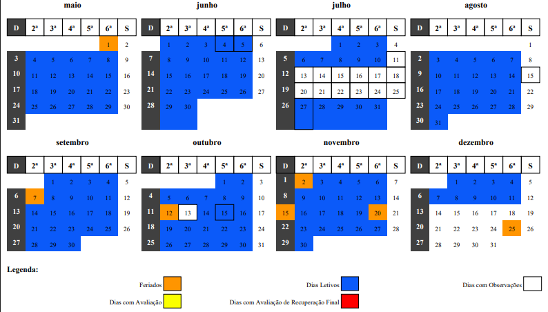 Calendário Educação Infantil